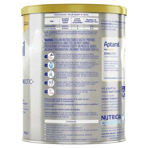 Sữa Aptamil Profutura Synbiotic số 2 cho trẻ từ 6-12 tháng - Sữa bột Non-GMO, hỗ trợ tiêu hóa và phát triển trí não