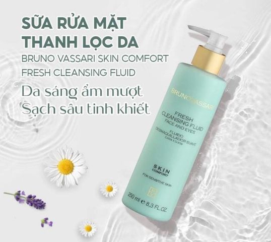 Sữa Rửa Mặt Bruno Vassari Skin Comfort - Dung Dịch Làm Sạch Da Chuyên Sâu 250ml, Cân Bằng Ẩm, Phục Hồi Da Nhạy Cảm