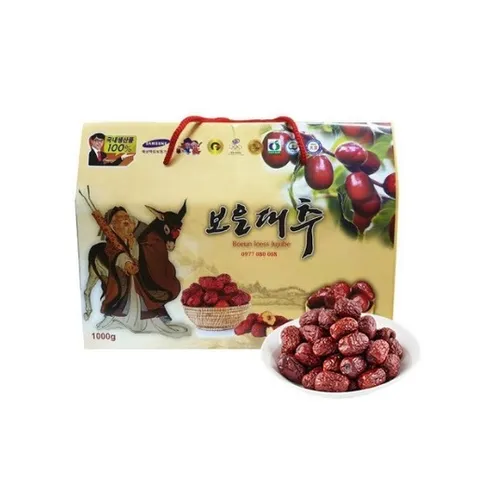 Táo đỏ Hàn Quốc Boeun loess Jujube sấy khô hộp 1kg
