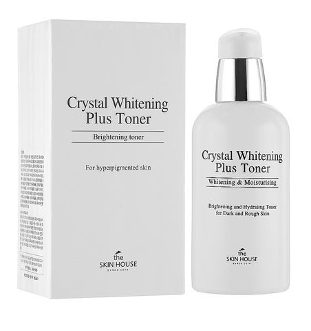 Nước Hoa Hồng The Skin House Crystal Whitening Plus Toner 130ml - Dưỡng Trắng Sáng Da, Làm Mờ Thâm Nám, Chứa Chiết Xuất Tự Nhiên