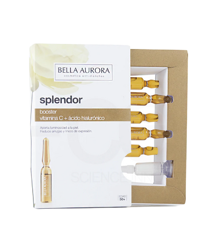 Tinh Chất Dưỡng Da Bella Aurora Splendor Vitamin C + Hyaluronic Acid - Giải Pháp Chống Lão Hóa, Làm Sáng Da, Mờ Vết Thâm, 5 Ống x 2ml