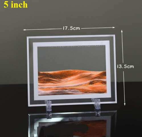 Tranh Cát Chảy 3D Để Bàn Trang Trí Khung Chữ Nhật - Nghệ Thuật Thư Giãn Sống Động, Chất Liệu Thủy Tinh và Acrylic