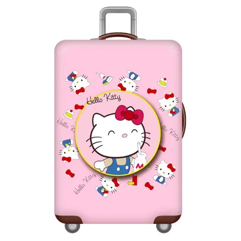 Túi Bọc Vali Kaws Co Giãn Chống Nước Hello Kitty Hồng - Phụ Kiện Du Lịch Chất Lượng Cao, Dễ Dàng Vệ Sinh, Bền Màu