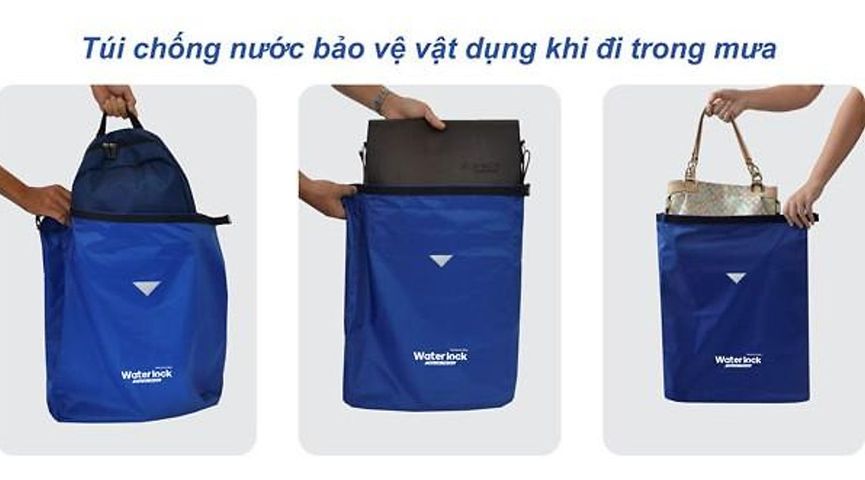 Túi Chống Nước Rando Waterlock Cho Đi Mưa, Đi Biển - Bền Chắc, Chất Liệu Nylon/PVC, Băng Phản Quang, Kích Thước L (56x45x20cm)