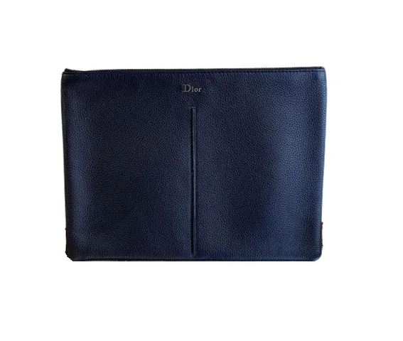Túi Dior Leather Clutch Logo 019667 màu xanh