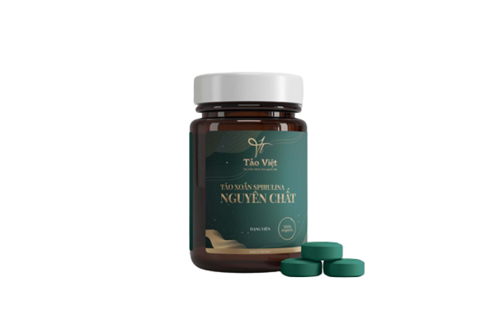 Viên Tảo Xoắn Hữu Cơ Spirulina Nguyên Chất Tảo Việt - Bổ Sung Dinh Dưỡng Cho Trẻ Em và Người Lớn, Hỗ Trợ Làm Đẹp Da, Tiêu Hóa Khỏe Mạnh