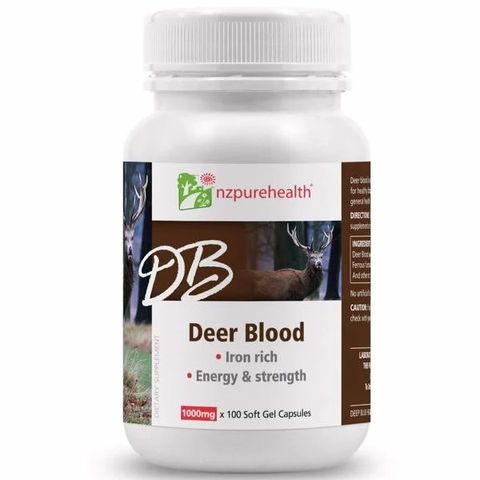 Viên uống bổ sung sắt NZPurehealth Deer Blood - Hỗ trợ cải thiện sức khỏe, cân bằng máu, cho người thiếu máu, thiết sắt - 30 viên