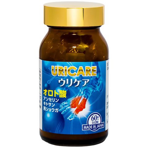 Viên Uricare Giảm Axit Uric trong Máu - Hỗ Trợ Điều Trị Gout, Tăng Cường Khả Năng Vận Động - Hộp 60 Viên Nhật Bản