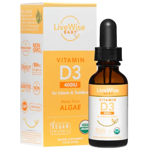 Vitamin D3 400IU Organic LiveWise dạng giọt cho bé từ sơ sinh
