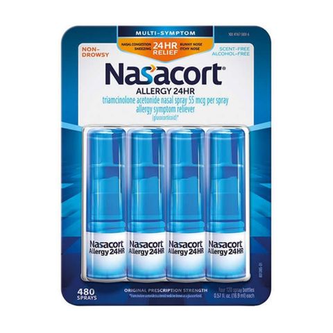 Xịt Mũi Nasacort Allergy 24HR - Hỗ Trợ Giảm Dị Ứng, Viêm Xoang, 480 Lần Xịt, Không Mùi, Dễ Dùng Cho Người Lớn và Trẻ Từ 2 Tuổi Trở Lên
