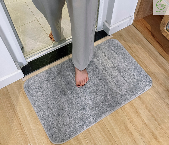 Thảm trải sàn len lông kẻ dọc Ghome TC01 - Phong cách hiện đại, chất liệu êm ái, nhiều kích thước màu xám, ghi