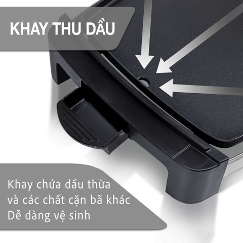 Bếp Nướng Điện Lebenlang LBG8588 Cao Cấp Không Khói - 5 Chế Độ Nhiệt, Bề Mặt Chống Dính, Tay Cầm Cách Nhiệt - Giao Hàng Toàn Quốc