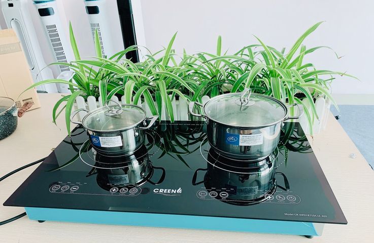 Bếp Từ Điện Đôi Creen CR-IHPXY875DC1E-400 - 2 Vùng Nấu 2000W, Màn Hình LED, Thiết Kế Sang Trọng, Tiện Lợi Cho Nhà Bếp