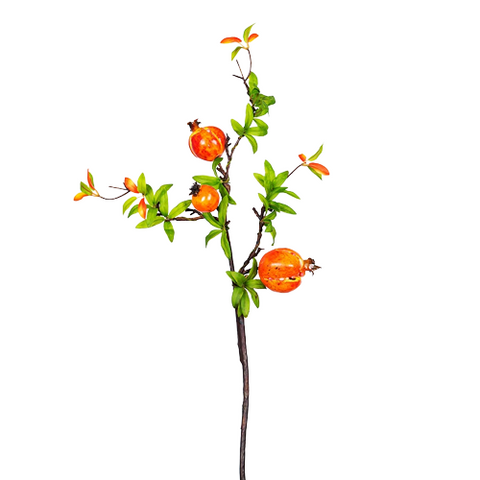 Cành Lựu Phong Thủy 3 Quả Ghome LUU3 - Trang Trí Nhà Cửa Sang Trọng, Thu Hút Tài Lộc, Đủ Đầy May Mắn