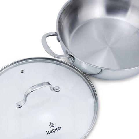 Chảo Lẩu Inox 304 Đúc Liền Kalpen KP-8528 Kích Thước 28cm - Dùng Nấu Lẩu Cho 5-6 Người, Chất Liệu Bền Bỉ, Thiết Kế Thông Minh