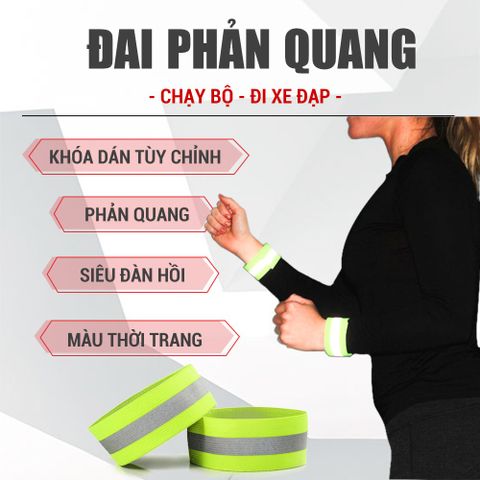 Combo 2 Đôi Đai Phản Quang Đeo Tay Chân GoodFit GF05RA - An Toàn Khi Tập Thể Thao, Cao Cấp, Dễ Dàng Sử Dụng