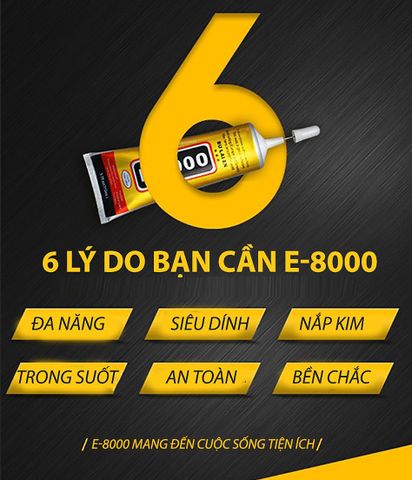 Combo 3 Lọ Keo Dán Thủ Công E8000 BU LAI EN - Keo Dán Đa Năng Cho Điện Thoại, Đồ Handmade, Trang Sức, Giấy 50ml