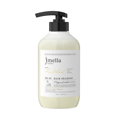 Dầu Gội Jmella In France No.3 Hương Chanh & Húng Quế 500ml - Làm Sạch & Nuôi Dưỡng Tóc Khỏe Mạnh, Không Hóa Chất Độc Hại