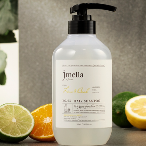 Dầu Gội Jmella In France No.3 Hương Chanh & Húng Quế 500ml - Làm Sạch & Nuôi Dưỡng Tóc Khỏe Mạnh, Không Hóa Chất Độc Hại