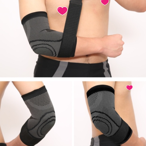 Dây đai cuốn bảo vệ khuỷu tay Aolikes AL7548 - Hỗ trợ thể thao, giảm chấn thương, co giãn thoải mái khi vận động, đen phối xám