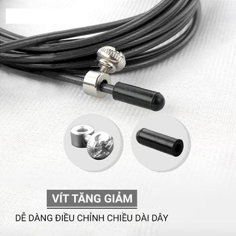 Dây Nhảy Thể Dục Điều Chỉnh Độ Dài Goodfit GF901JR - Dây Nhảy Thép Bọc PU Siêu Bền Cho Tập Luyện Trong Nhà Và Ngoài Trời