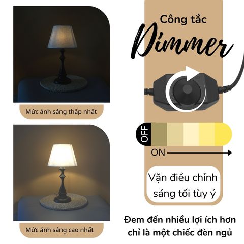 Đèn Ngủ Bàn HUTA T2 - Đèn Thân Thép Sang Trọng Với Chao Vải Lanh 25cm, Điều Chỉnh Độ Sáng, Thiết Kế Hiện Đại, Phụ Kiện Nội Thất Thú Vị