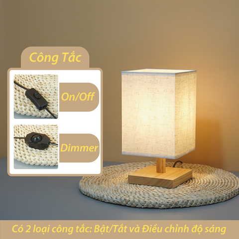 Đèn Ngủ Gỗ Để Bàn Huta Light For Life G3S - Thiết Kế Hiện Đại, Chao Vải Cao Cấp, Ánh Sáng Dịu Nhẹ, Phù Hợp Mọi Không Gian