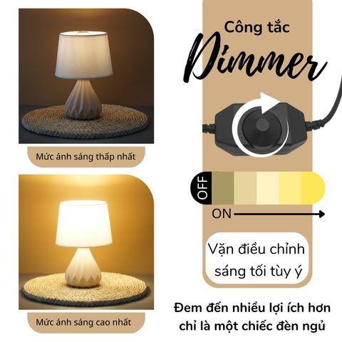 Đèn Ngủ Gốm Sứ Huta Light For Life S13 - Đèn Bàn Trang Trí Thiết Kế Thanh Lịch, Ánh Sáng Vàng Ấm Thư Giãn Gợi Cảm Hứng