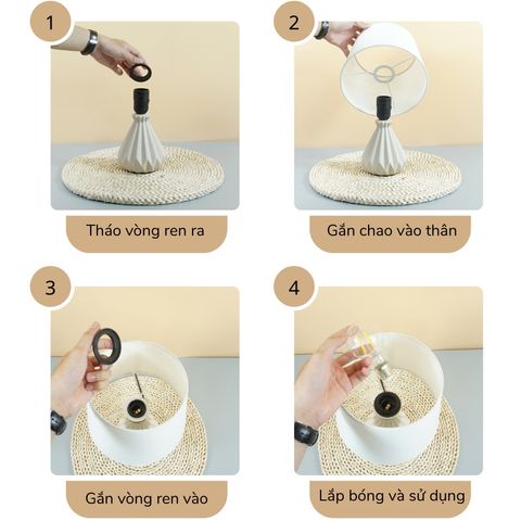 Đèn Ngủ Gốm Sứ Huta Light For Life S13 - Đèn Bàn Trang Trí Thiết Kế Thanh Lịch, Ánh Sáng Vàng Ấm Thư Giãn Gợi Cảm Hứng