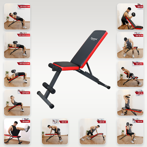 Ghế Tạ Đa Năng Zasami SGN-8611 - Tập Gym Tiện Lợi, Chắc Chắn, Dễ Di Chuyển, Nâng Cấp Các Nhóm Cơ Tối Ưu