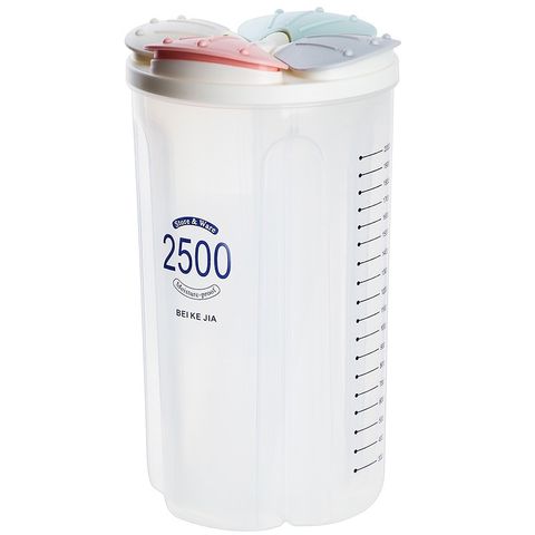 Hộp bảo quản thực phẩm trong suốt Jiashi nhựa PP 2500ml - Thiết kế nhiều ngăn tiết kiệm không gian tủ bếp, an toàn cho sức khỏe
