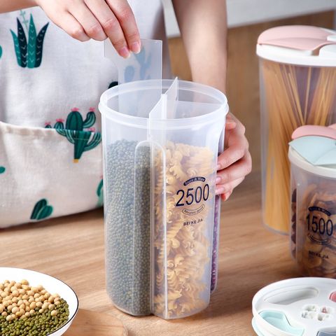 Hộp bảo quản thực phẩm trong suốt Jiashi nhựa PP 2500ml - Thiết kế nhiều ngăn tiết kiệm không gian tủ bếp, an toàn cho sức khỏe