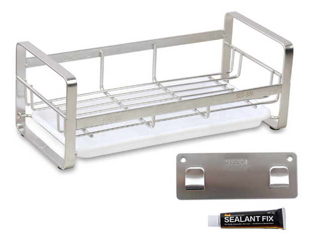 Kệ Đựng Đồ Rửa Chén Dán Tường Inox 304 Hobby Home Decor KRC6 - Chống Gỉ, Dễ Dàng Lắp Đặt, Phù Hợp Với Không Gian Bếp Hiện Đại
