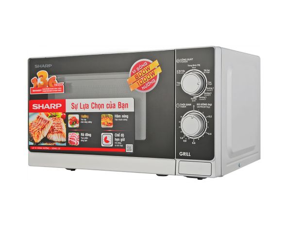 Lò Vi Sóng Có Nướng SHARP R-G222VN-S 20 Lít - Công Suất 1000W, Thiết Kế Nhỏ Gọn, Thao Tác Dễ Dàng, Phù Hợp Với Mọi Không Gian Nhà Bếp
