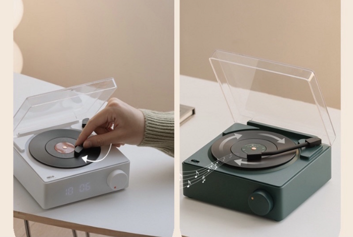Loa Bluetooth Retro Giả Lập Đĩa Than Cổ X11 Kiêm Đồng Hồ Báo Thức - Âm Thanh Chất Lượng, Phong Cách Vintage ấn Tượng