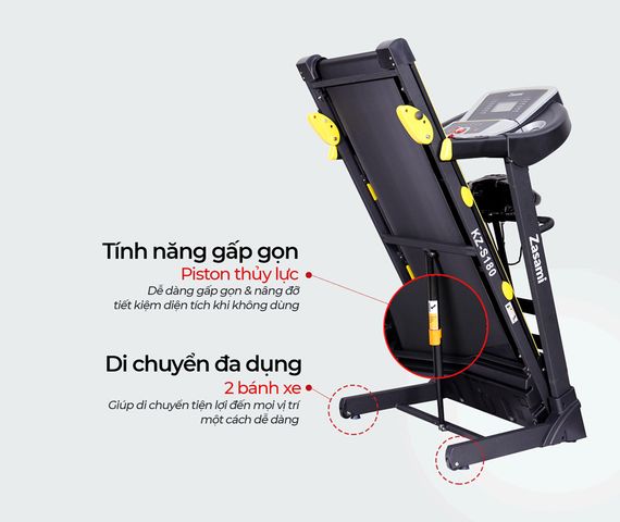 Máy Chạy Bộ Điện Zasami KZ-S180 - Thiết Kế Hiện Đại, Động Cơ 2HP, Tích Hợp MP3 và Chế Độ Tập Luyện Chuyên Nghiệp Tại Nhà