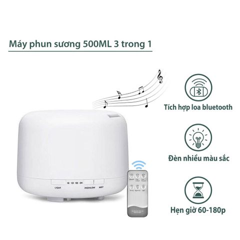 Máy Phun Sương Tạo Ẩm Jiashi MPS04 - Đèn Ngủ Nhiều Màu, Loa Bluetooth Xông Tinh Dầu, Điều Khiển Từ XA