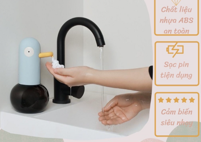 Máy Tạo Bọt Rửa Tay Tự Động MUID - Cảm Biến Siêu Nhạy, Thiết Kế Dễ Thương, Pin Sạc Tiện Dụng Cho Nhà Bếp và Văn Phòng