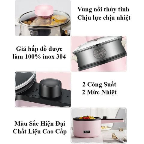 Nồi Lẩu Điện Jiashi Mini Đa Năng 600W - Thiết Kế Gọn Nhẹ, Dễ Dàng Sử Dụng Cho Gia Đình Nhỏ Và Văn Phòng