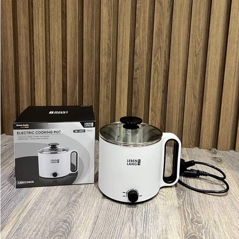 Nồi Lẩu Điện Mini 1.5L Lebenlang LBEC0808 - Công Suất 900W, Dùng Cho 2-3 Người, Thiết Kế Gọn Nhẹ, Màu Trắng Thời Trang