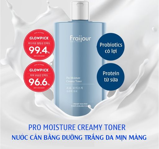 Nước Dưỡng Trắng Da Fraijour Pro Moisture Creamy Toner 500ml - Toner Dưỡng Ẩm, Không Hương Liệu, Phù Hợp Mọi Loại Da