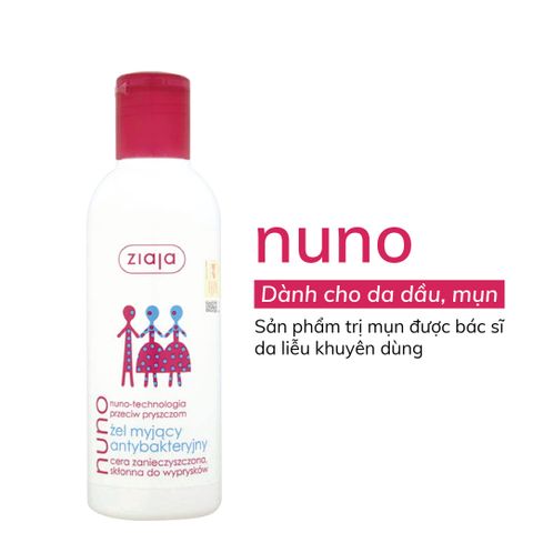 Sữa rửa mặt Nuno Ziaja 200ml cho da dầu mụn - Làm sạch sâu, ngăn ngừa mụn, dịu nhẹ, an toàn cho da nhạy cảm