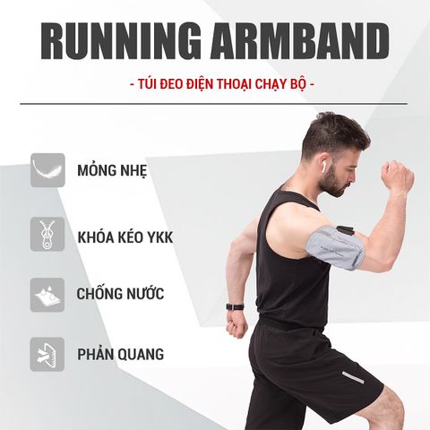 Túi Đeo Điện Thoại Chạy Bộ Phản Quang GoodFit GF201RA - Đa Năng Cho Tập Luyện, Chống Thấm, Dùng Được Mọi Điện Thoại