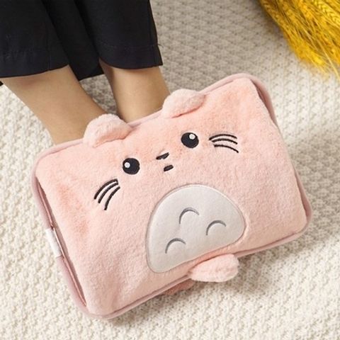 Túi Sưởi Ấm Cắm Điện Hình Mèo Đáng Yêu - Nhiều Màu Sắc, Giữ Ấm Cơ Thể, Chườm Nóng Tiện Dụng Cho Mùa Đông