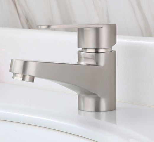 Vòi Lavabo Lạnh Inox 304 Nguyên Khối - Thiết Kế Đơn Giản, Hiện Đại Cho Chậu Rửa Mặt Hobby Home Decor LBL1