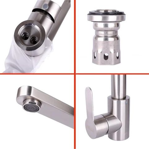 Vòi Rửa Chén Nóng Lạnh Inox 304 HOBBY RCDV - Thiết Kế Cao Cấp Không Gỉ, Phù Hợp Với Đa Số Chậu Rửa Bát