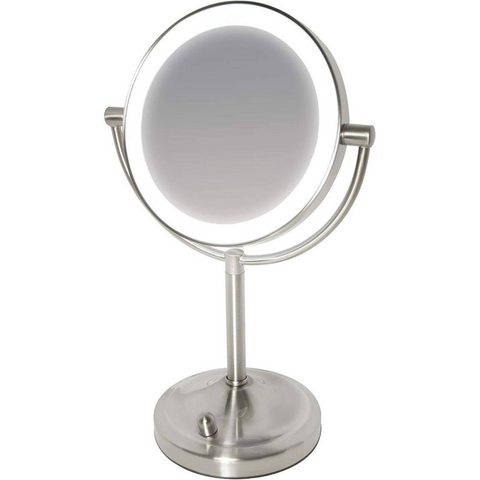 Gương Trang Điểm 2 Mặt HoMedics Kèm Đèn LED MIR-8150-EU - Gương Chân Thật 16.7cm, Thiết Kế Xoay 360 Độ, Phù Hợp Làm Đẹp và Trang Trí Nhà Ở