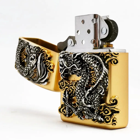 Bật lửa Zippo Flying Dragon ZA-1-80A - Bật lửa đồng thau cao cấp với họa tiết rồng điêu khắc độc đáo, quà tặng sang trọng cho tín đồ đam mê đồ sưu tầm.