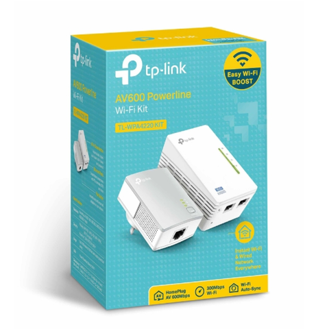 Bộ Mở Rộng Sóng Wifi TP-Link TL-WPA4220KIT 300Mbps - Kết Nối Ổn Định Qua Dây Điện AV600, Phủ Sóng Rộng, Hỗ Trợ 2 Cổng Ethernet