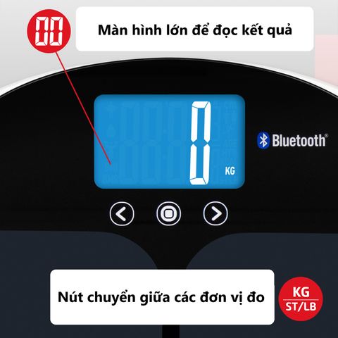 Cân phân tích chỉ số cơ thể Salter 9192BK3R - Kết nối App Bluetooth, 8 thông số, BIA, bảo hành 5 năm - Thiết kế hiện đại cho gia đình bạn